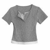 ダブルボタンレイヤードTシャツ