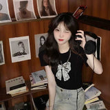 レースリボンパッチTシャツ