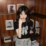 レースリボンパッチTシャツ