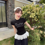 フレンチロゴエンドフリルTシャツ