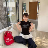 フレンチロゴエンドフリルTシャツ