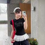 フレンチロゴエンドフリルTシャツ