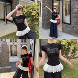 フレンチロゴエンドフリルTシャツ