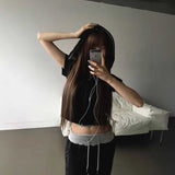 半袖ドットロゴストリートパーカー