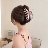 ピンクパターンヘアクリップ2点SET