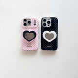 ドットハートミラーiPhoneケース