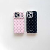 ドットハートミラーiPhoneケース