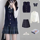 ベーシックニットベスト制服コーデ4点SET