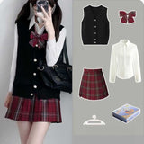 ベーシックニットベスト制服コーデ4点SET