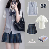 ベーシックニットベスト制服コーデ4点SET