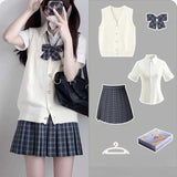 ベーシックニットベスト制服コーデ4点SET