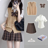 ベーシックニットベスト制服コーデ4点SET