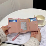 ハートパターンステッチ財布