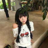 ワンショルダーアメリカンチェリーTシャツ
