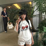 ワンショルダーアメリカンチェリーTシャツ