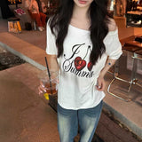 ワンショルダーアメリカンチェリーTシャツ