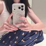 【MagSafe対応】ミニローズパターンクリアiPhoneケース