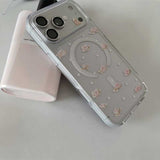 【MagSafe対応】ミニローズパターンクリアiPhoneケース