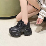 厚底ダークワンカラースニーカー