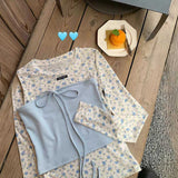 フラワースルーロンT &ブルービスチェSET