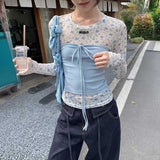 フラワースルーロンT &ブルービスチェSET