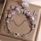 パープルシェルストーンブレスレット