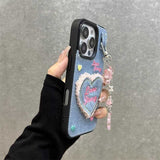 Y2KデニムハートiPhoneケース