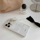 クリアリボンチャーム付きiPhoneケース