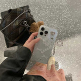 クリアリボンチャーム付きiPhoneケース