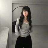 ラウンドネックグレーロンT