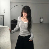 ラウンドネックグレーロンT