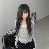 ラウンドネックグレーロンT