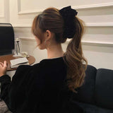 ベロアリボンホリデーヘアクリップ