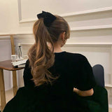 ベロアリボンホリデーヘアクリップ