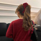 ベロアリボンホリデーヘアクリップ