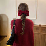 ベロアリボンホリデーヘアクリップ
