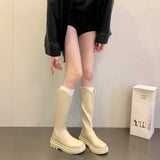 厚底Vカットロングブーツ
