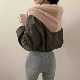 リバーシブルボアパーカーブルゾン