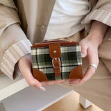 タータンチェックバックル財布