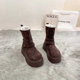 厚底2wayボタンショートムートンブーツ