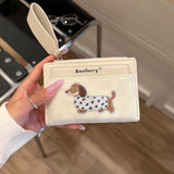 ドッグ刺繍ミニ財布