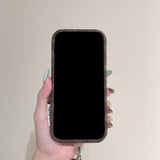 チャーム付きタータンチェックリボンiPhoneケース