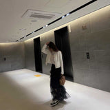 エアチュールティアードロングスカート