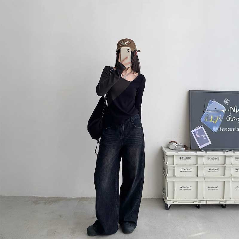 ブラックシックウォッシュデニム