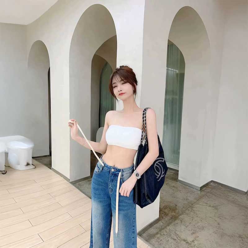 バッククロスシンプルチューブトップ