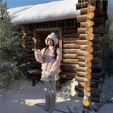 ベビーピンクフリルダウンジャケット