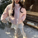 ベビーピンクフリルダウンジャケット