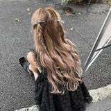 レザーシルバーリボンヘアクリップ