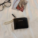 パールチェーンレザーミニ財布