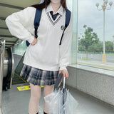 ストライプリブアクセントセーター